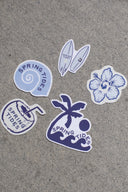 A photo of the stickers that come in the Spring Tides sticker pack