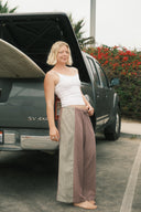 Full-length view of the Atmosea Patchwork Pant.