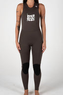 Front view of the Inner Relm Drop Knee Long Jane 2mm showing the sleeveless design and drop-knee length.