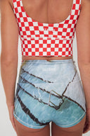 Close-up of the Salt Gypsy Original Betty Bottoms in Oceania highlighting the print, waistband, and back coverage.