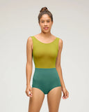 Front view of the Seea Lido One Piece in Tropical Green.
