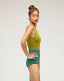 Side profile of the Seea Lido One Piece in Tropical Green.