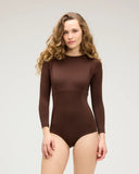 Seea Noa Surf Suit in Cappuccino with long sleeves and a back zipper.