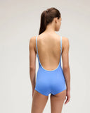 Rear view of the Seea Rosita One Piece in Ultramarine highlighting the open-back design.