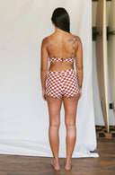 September The Line Maya Bikini Top in Marfa Check Print, back view