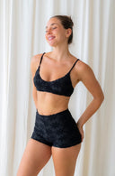 September Maya Bikini Top in Midnight Black Terry