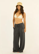 Model wearing the Sisstr Seaside Fleece Pant from the front.