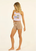 Model wearing the Sisstr Surfside Knit Tank from the side.