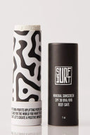 SurfDurt Mineral Sunscreen SPF 30 Push-Pop Sun Stick in Zombie White with biodegradable packaging.